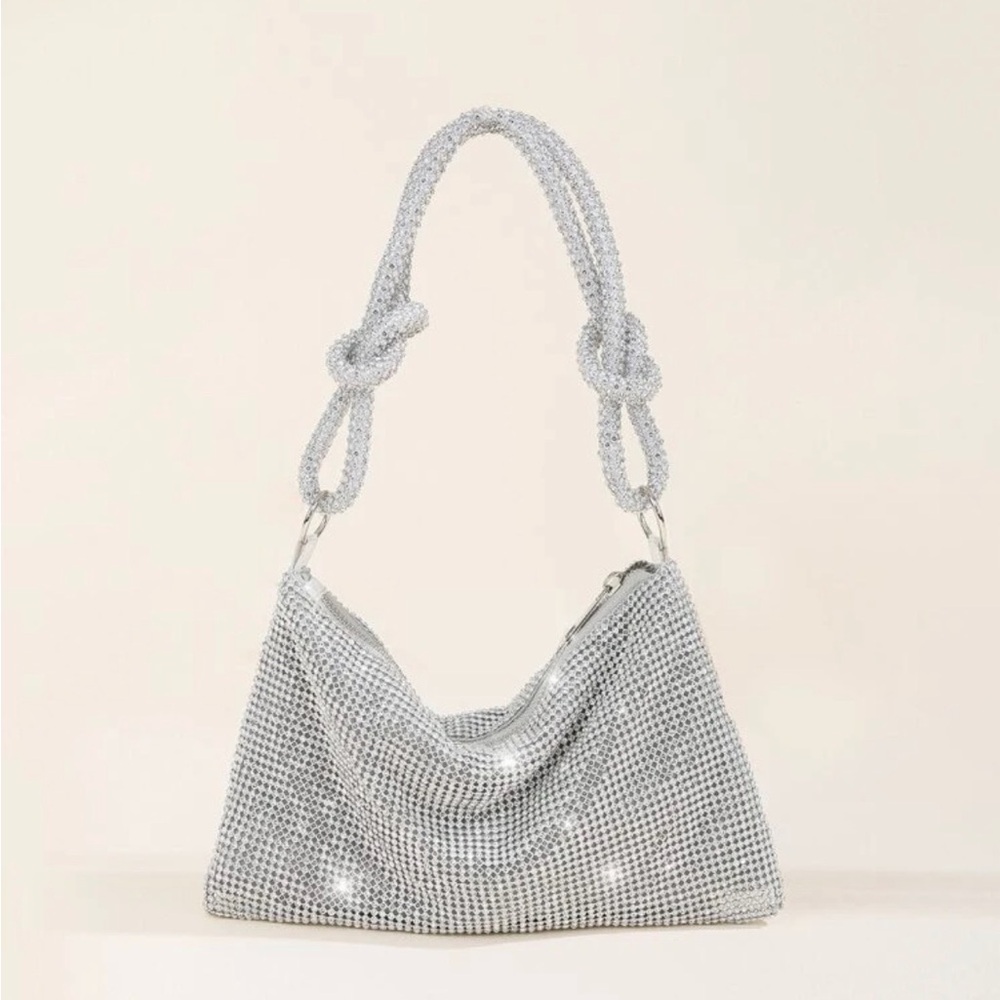 Elegant Silver Rhinestone Women's Handbag